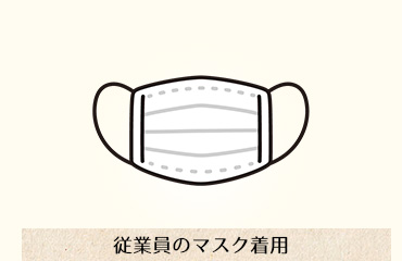 従業員のマスク着用